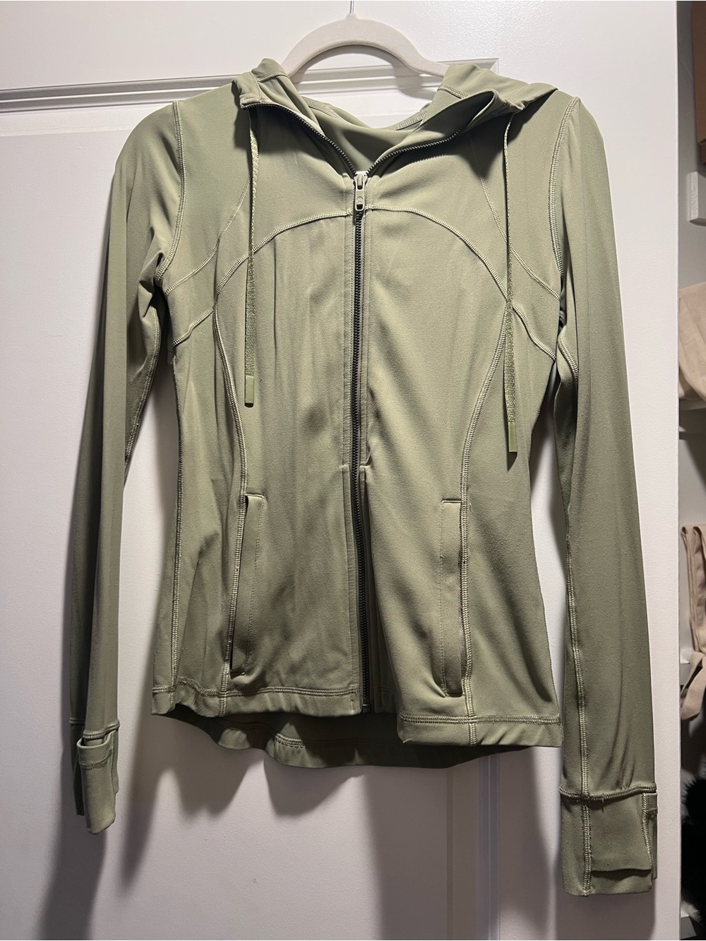 lululemon athletica Light Olive Green Full-Zip Hooded Jacket
